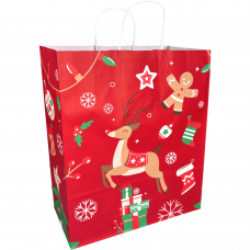 Draagtas Hert rood 32x12x41cm Tpk270797