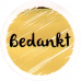 Etiket - Bedankt - Ø40mm goud wit 500st Etiket - Bedankt - Ø40mm goud wit 500st