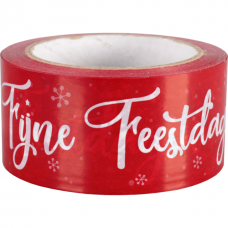 Tape fijne feestdagen rood PVC Tpk553035