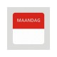 Etiket maandag wit/rood 25x25mm 500st.Td27510001