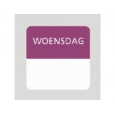 Etiket woensdag wit/paars 25x25mm 500st Td27510003