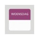 Etiket woensdag wit/paars 25x25mm 500st Td27510003