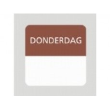Etiket donderdag wit/bruin 25x25mm 500st Td27510004