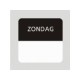 Etiket zondag wit/zwart 25x25mm 500st Td27510007