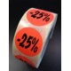 Etiket Ø27mm fluor rood -25% 500/rol Td27511425