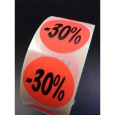 Etiket Ø27mm fluor rood -30% 500/rol Td27511430