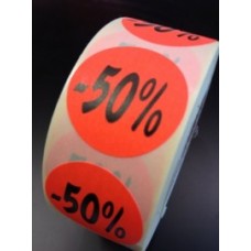 Etiket Ø27mm fluor rood -50% 500/rol Td27511450