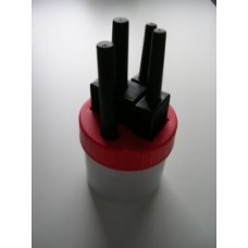 Plekolit stiftpot / schrijfset / inktpot rood