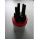 Plekolit stiftpot / schrijfset / inktpot rood